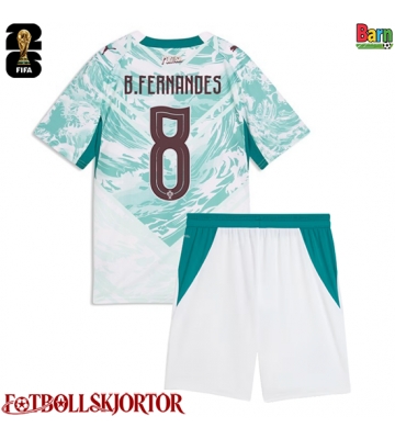 Portugal Bruno Fernandes #8 Borta Kläder Barn VM 2026 Kortärmad (+ Korta byxor)